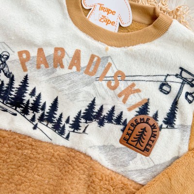 Conj. Casaco Paradise e Calça de Pelinho - Caramelo